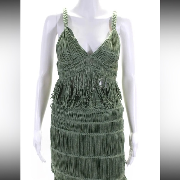 JONATHAN SIMKHAI Claudette Macrame Bralette & Cordelia Macrame Skirt S SET Jade - Picture 7 of 9